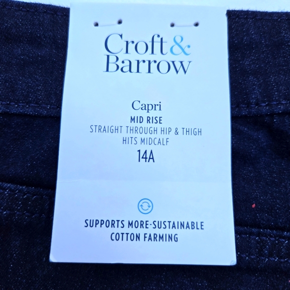 Croft & Barrow capri mid rise denim jeans women's size 14A classic stretch NWT - Picture 7 of 15